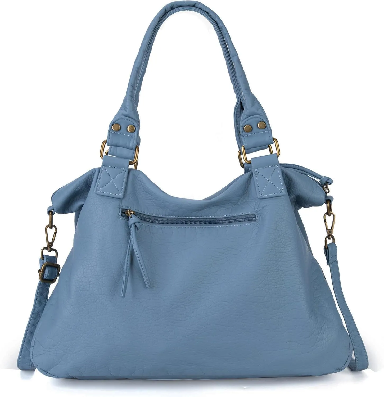 Montana West Washed Leather Hobo Bags for Women Roomy Handbags with Crossbody Strap