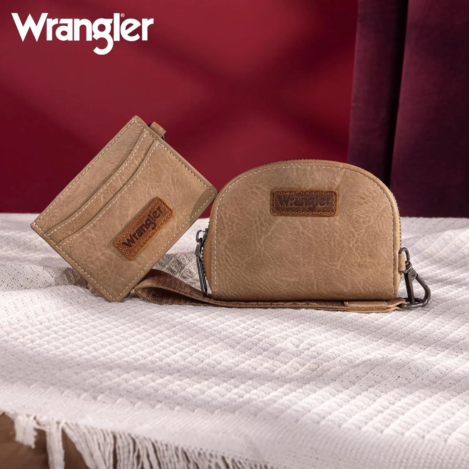 Montana West Wrangler KeyChain Wallet Wristlet Wallets for Women Dual Pouch Wristlet Rfid Blocking Credit Card Holder Wallet