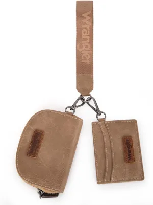 Montana West Wrangler KeyChain Wallet Wristlet Wallets for Women Dual Pouch Wristlet Rfid Blocking Credit Card Holder Wallet