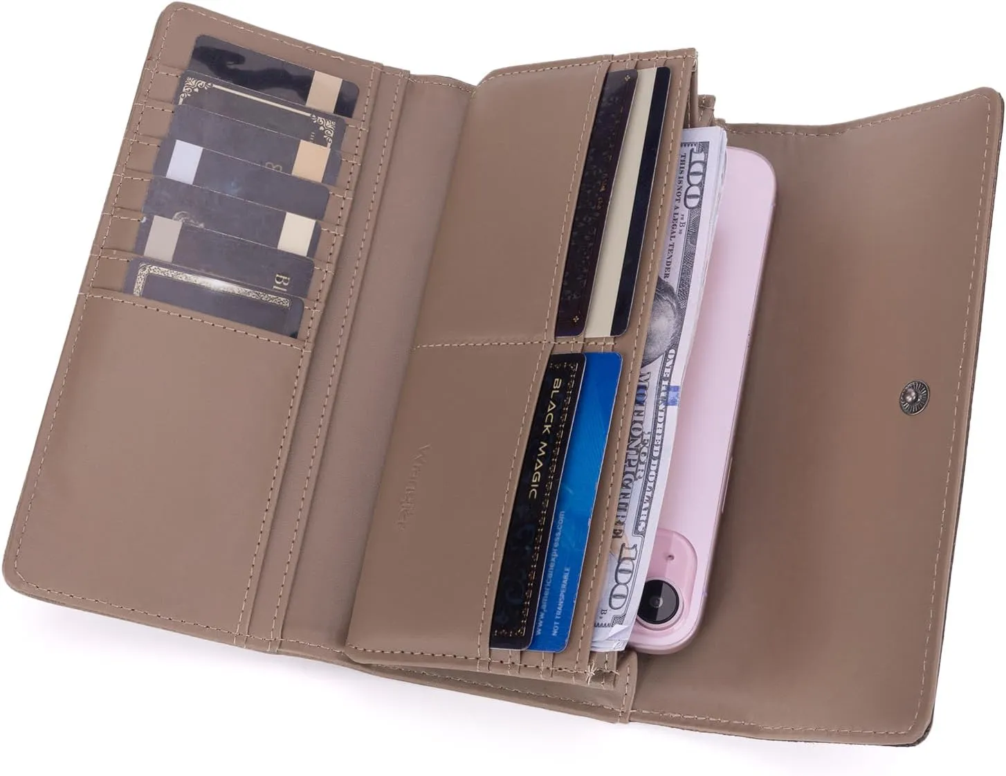 Montana West X Wrangler Western Wallets for Women Trifold Wristlet Wallets Large Capacity Women Clutch Wallet with Coin Purse