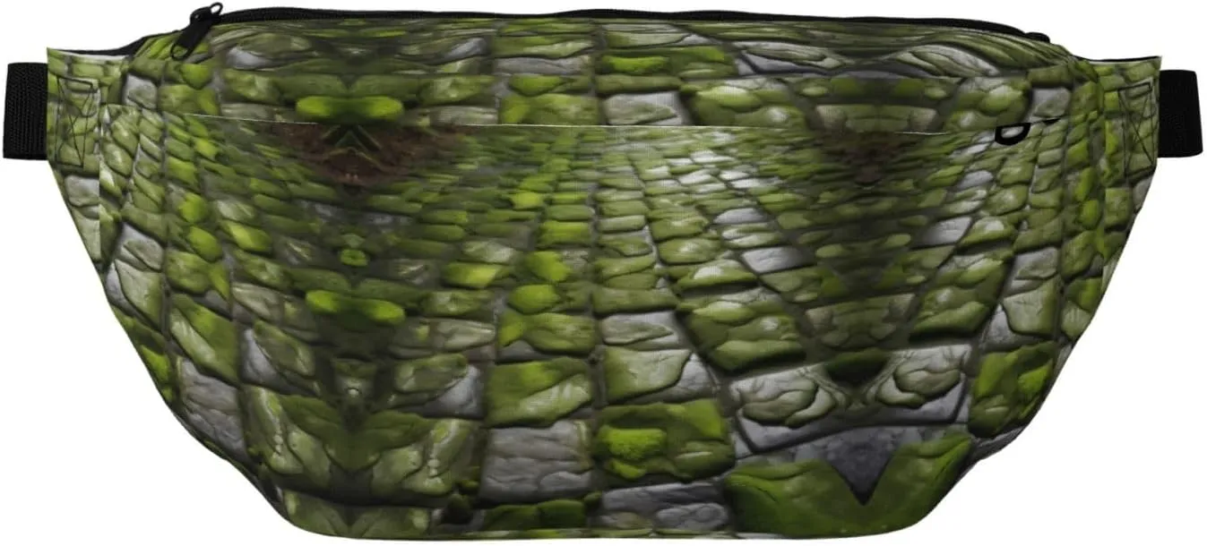Moss Stone Pavement Multi-Purpose Fanny Pack and Crossbody Bag - High Capacity with Zipper Pockets, Ideal for Men and Women