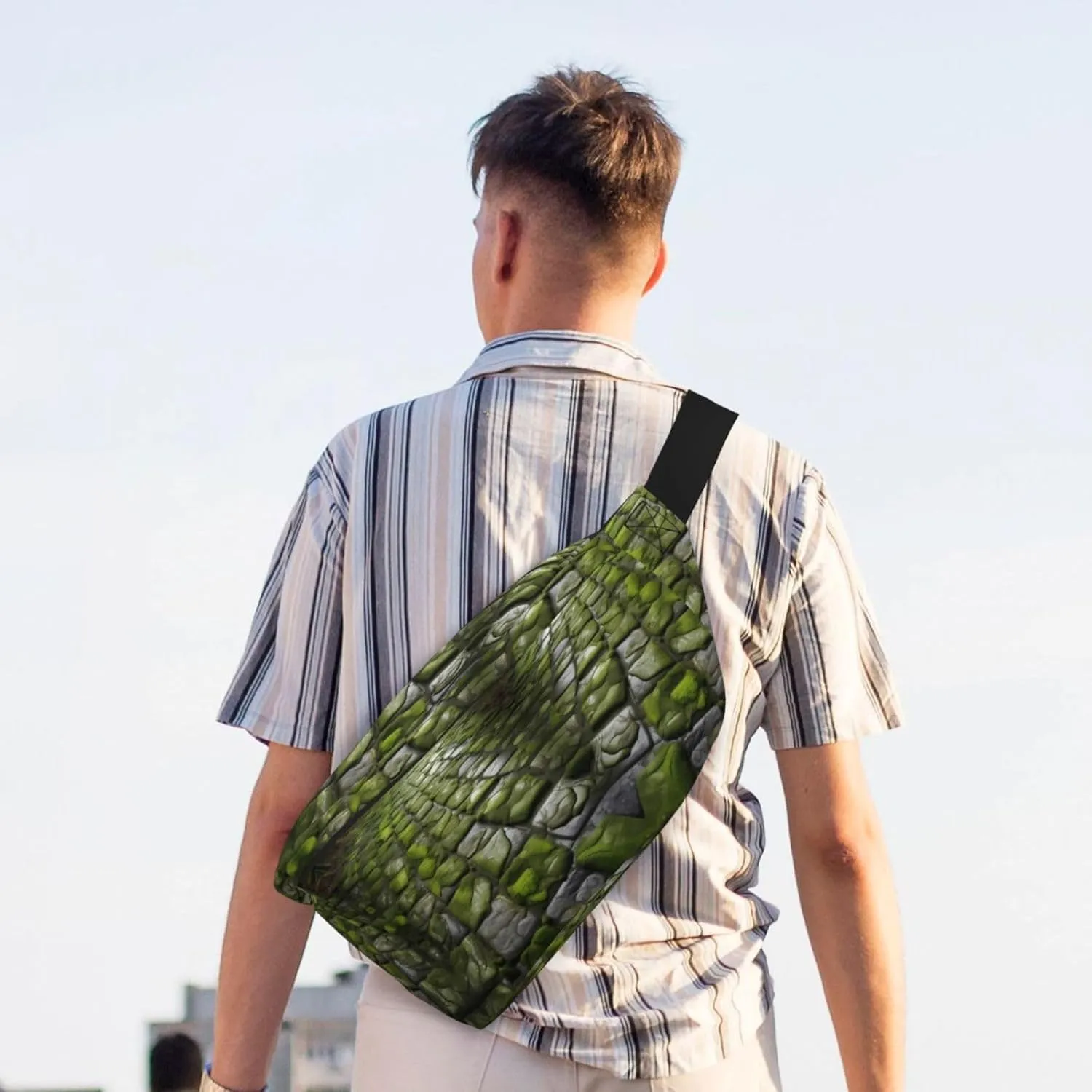 Moss Stone Pavement Multi-Purpose Fanny Pack and Crossbody Bag - High Capacity with Zipper Pockets, Ideal for Men and Women