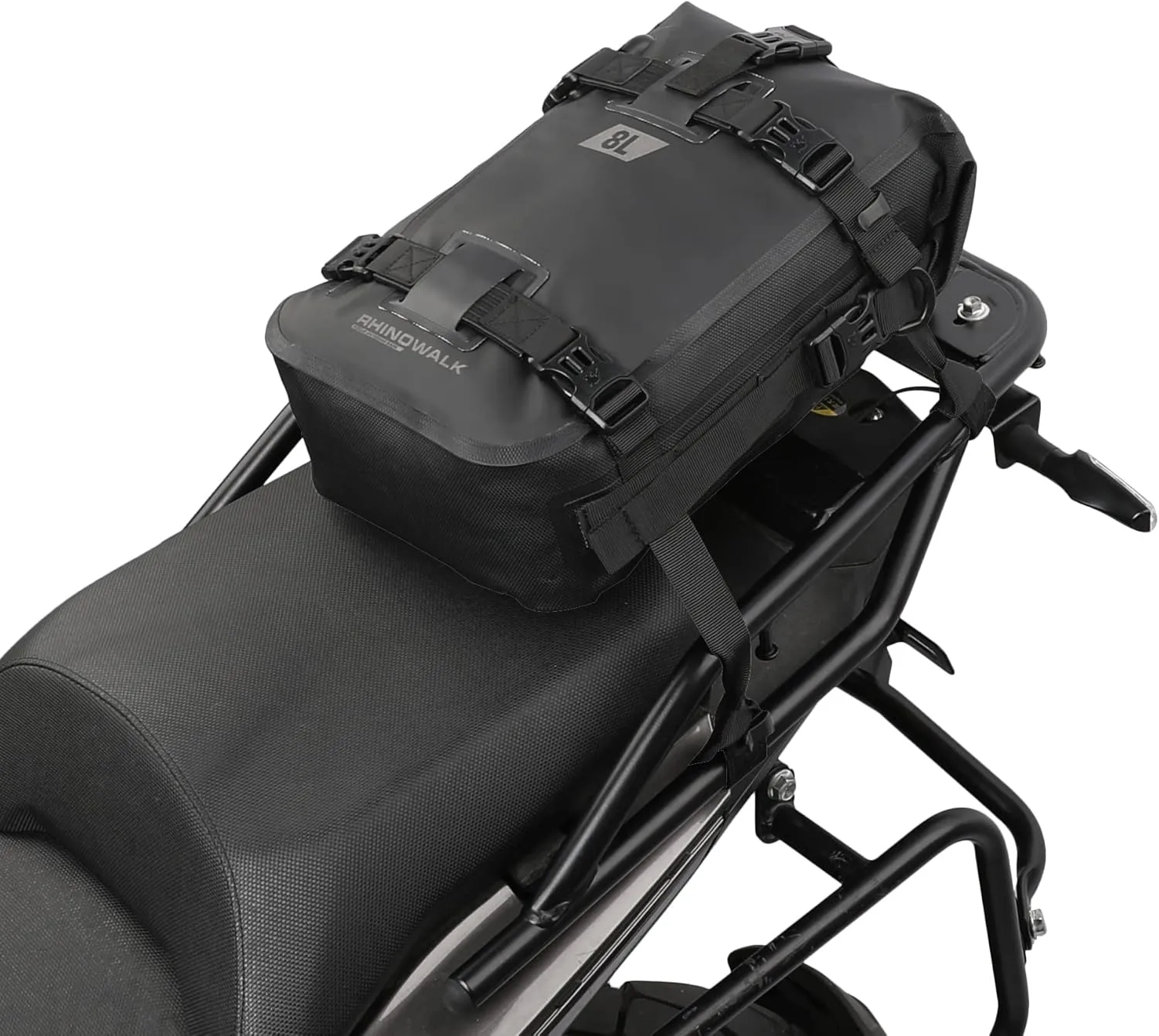 Motorcycle Tail Bag,Rhinowalk Waterproof Tail Bag,Motorcycle Rear Seat Bag,Motorbike backpack,Rhinowalk Side Bag,Black 8L