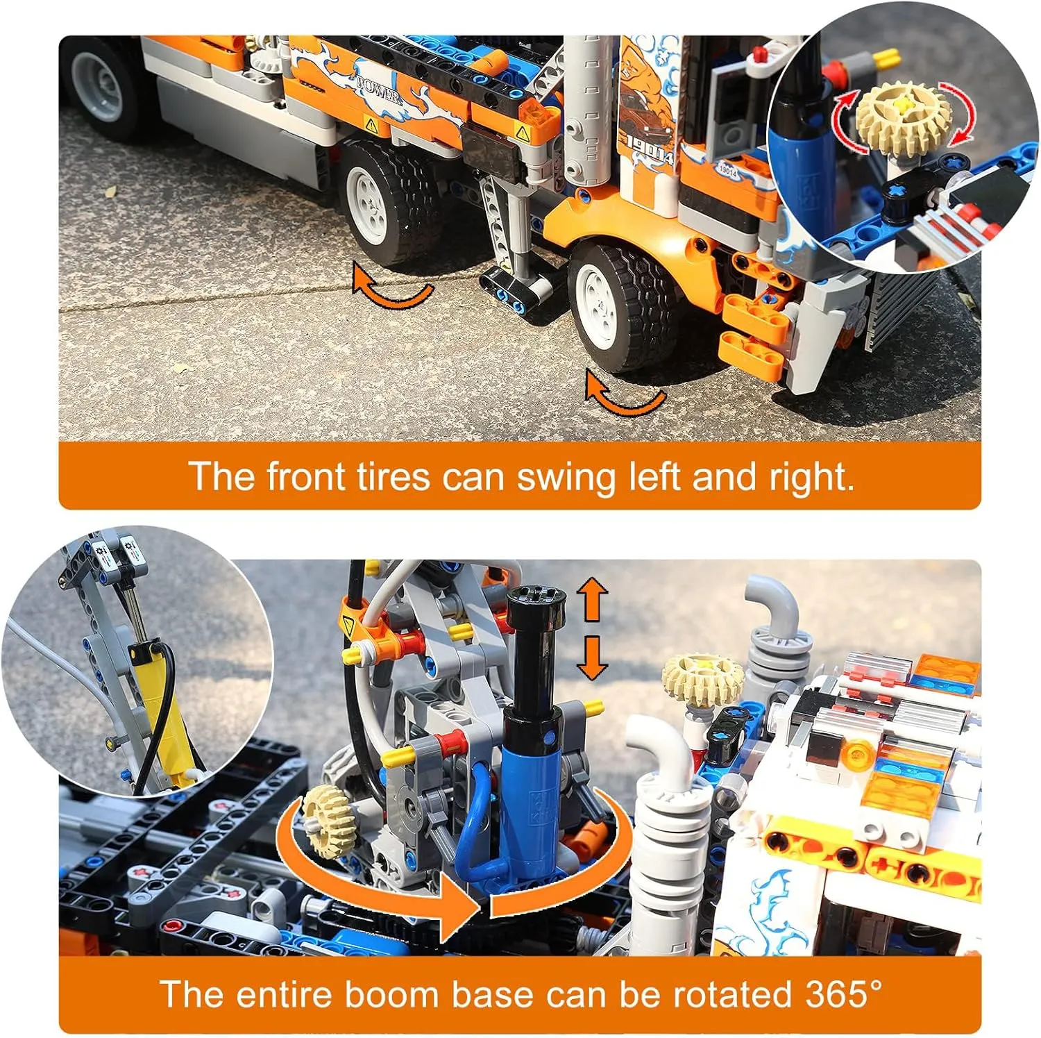 Mould King Concrete Pump Truck Building Set for Kids Ages 8 , Terrain Tow Truck Model Toys (2,098Pieces)