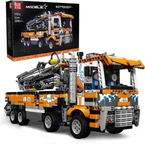 Mould King Concrete Pump Truck Building Set for Kids Ages 8 , Terrain Tow Truck Model Toys (2,098Pieces)
