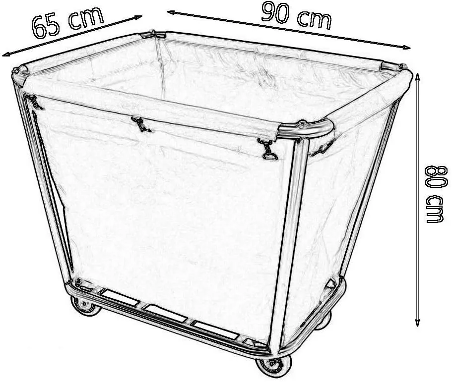 Movable Hand Trucks Trolleys, Household Serving Cart Heavy-Duty Rolling Laundry Sorter Cart with Movable Bags Silenters, Multifunction Hotel Service Trolley/Blue/90X65X80Cm(Blue-90X65X80Cm)