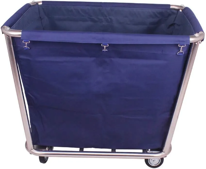 Movable Hand Trucks Trolleys, Household Serving Cart Heavy-Duty Rolling Laundry Sorter Cart with Movable Bags Silenters, Multifunction Hotel/Blue/90X65X80Cm