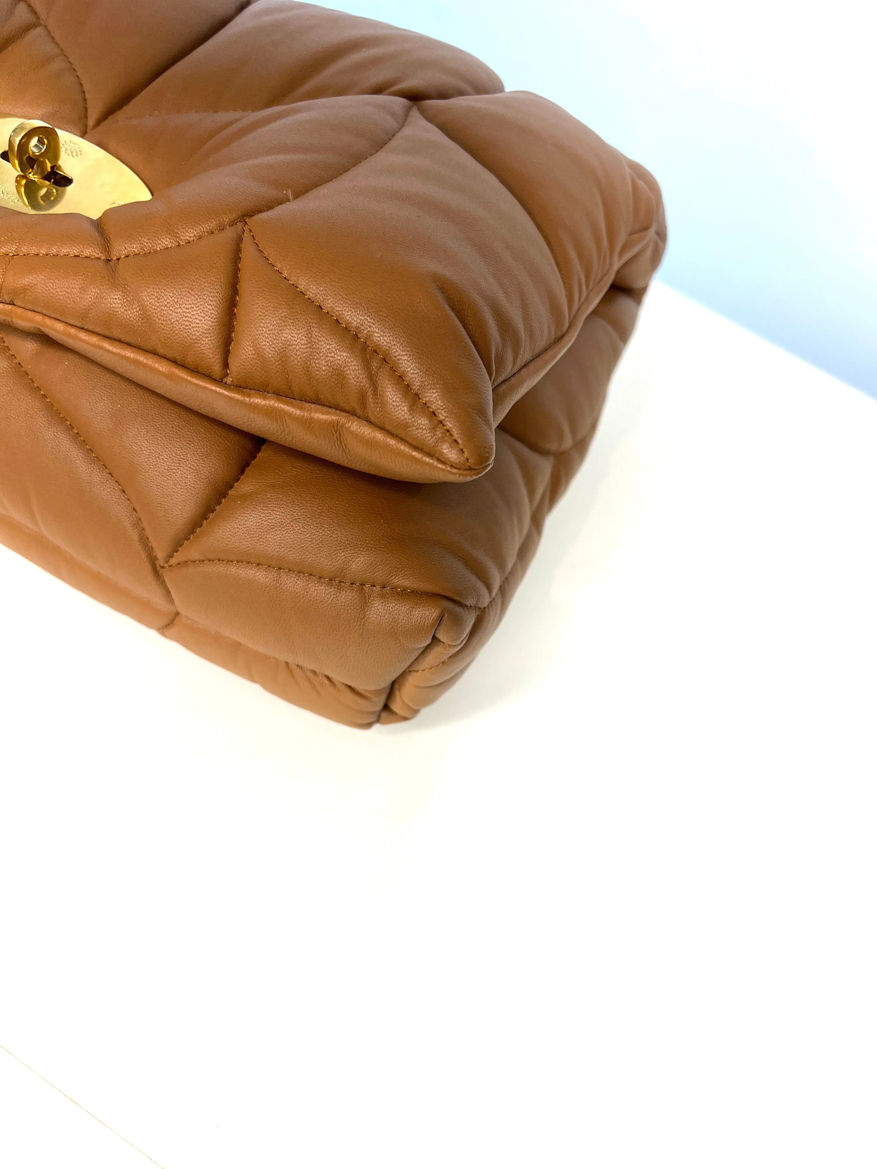 Mulberry Softie Tobacco Brown Pillow Nappa Shoulder Bag Preloved
