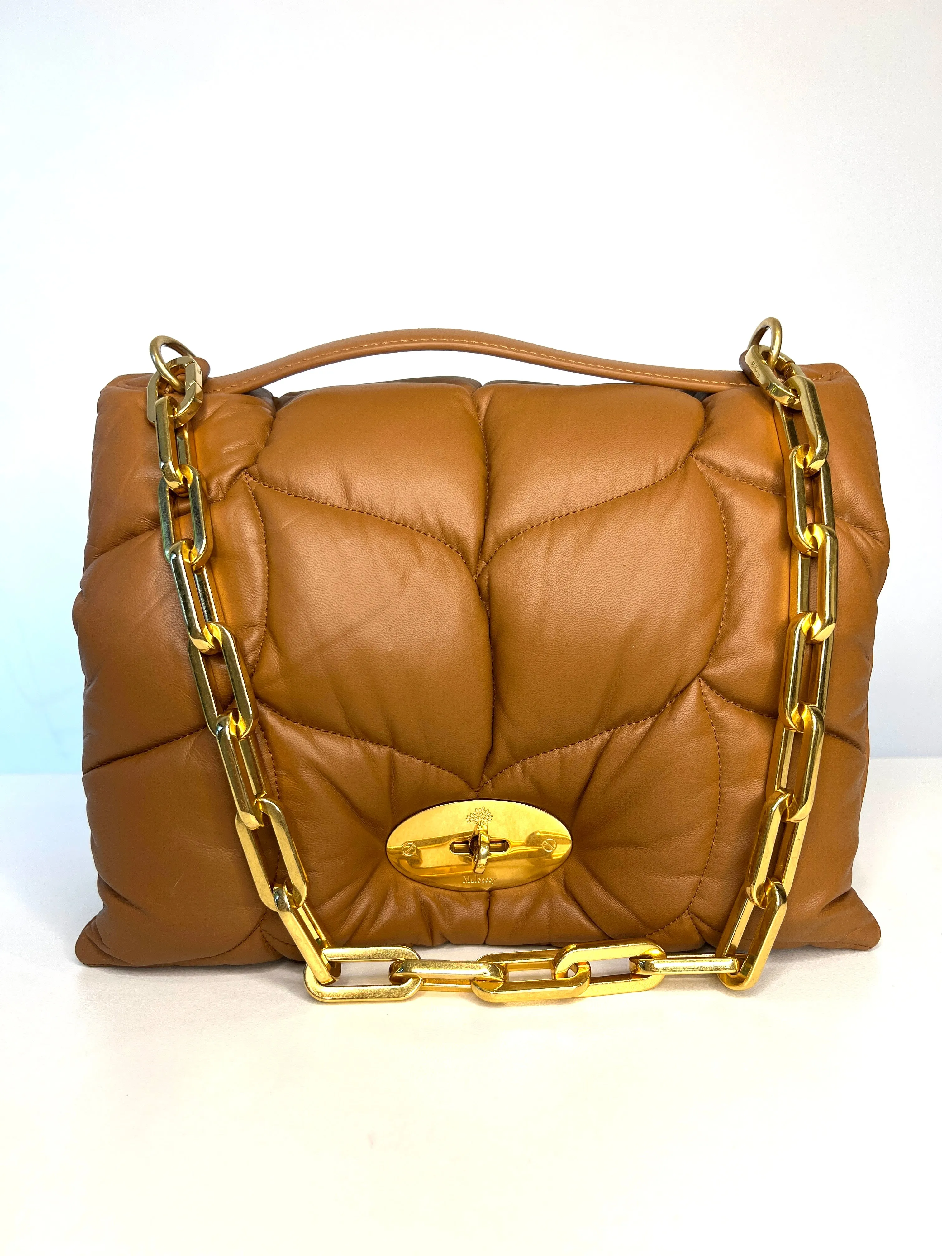 Mulberry Softie Tobacco Brown Pillow Nappa Shoulder Bag Preloved