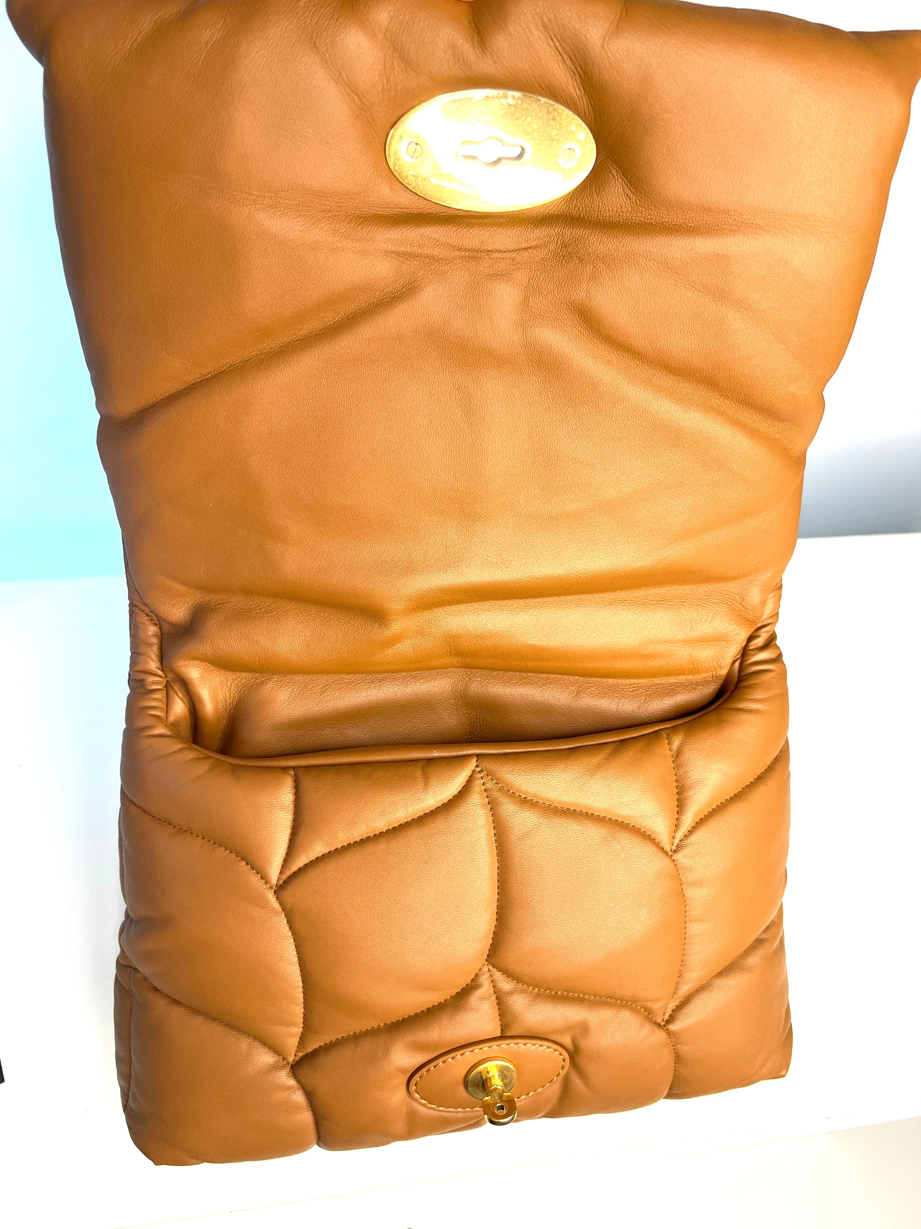 Mulberry Softie Tobacco Brown Pillow Nappa Shoulder Bag Preloved