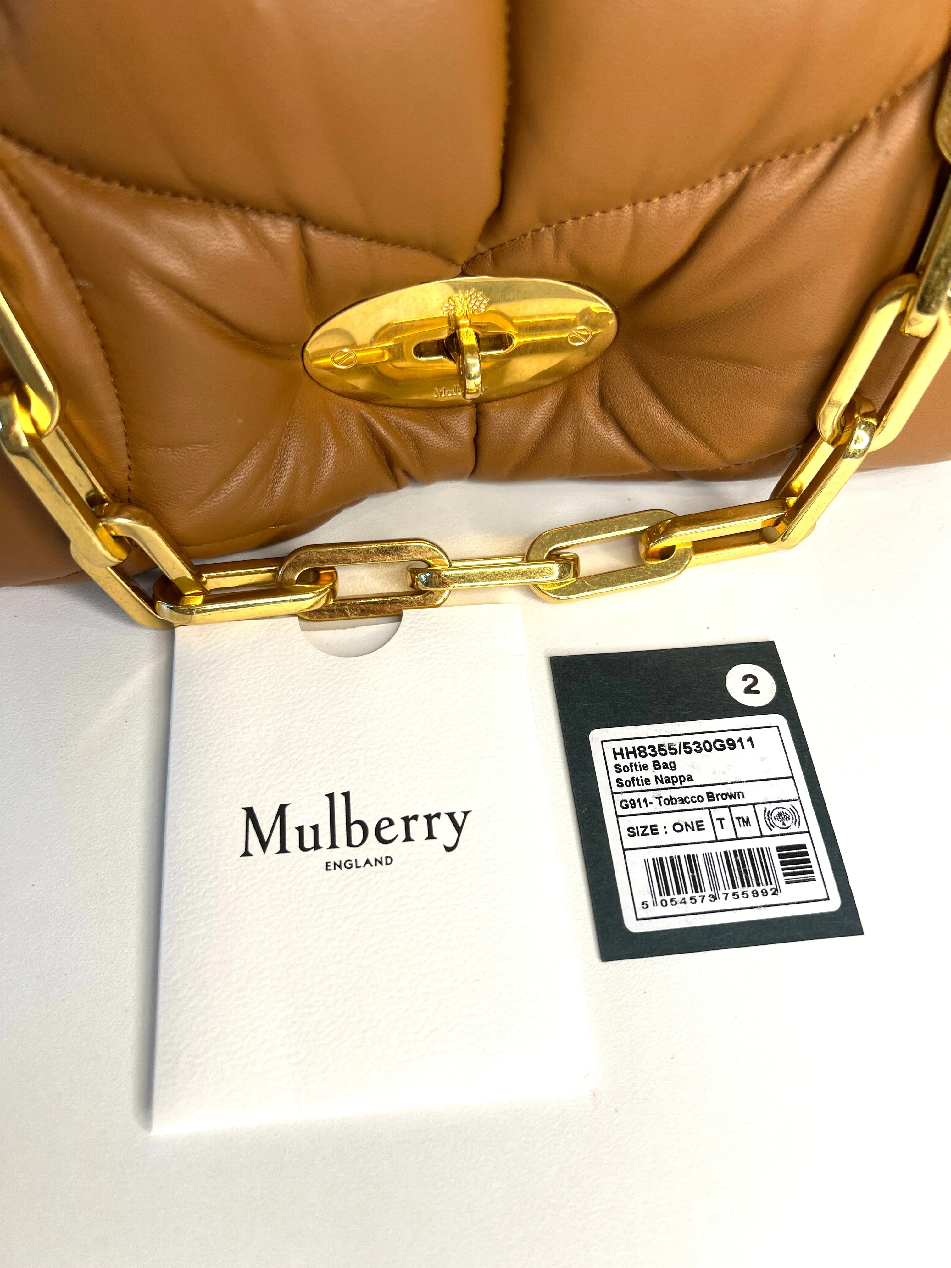 Mulberry Softie Tobacco Brown Pillow Nappa Shoulder Bag Preloved
