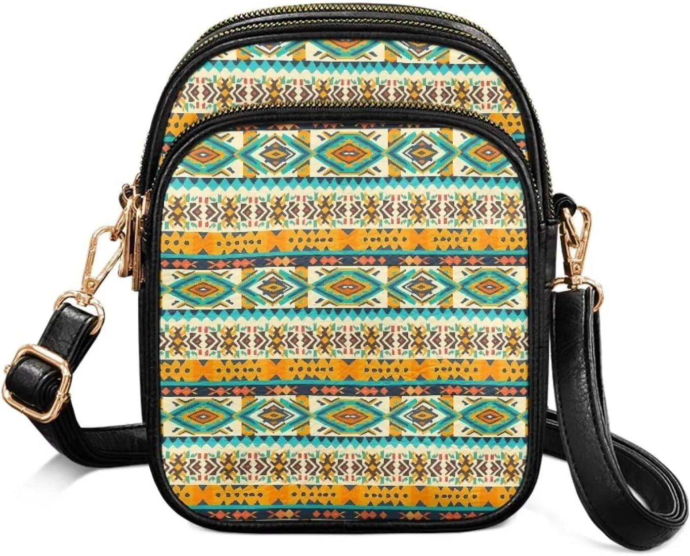 Multi Pocket PU Leather Crossbody Bag Shoulder Handbags Sling Bag Messenger Bags with Adjustable Strap