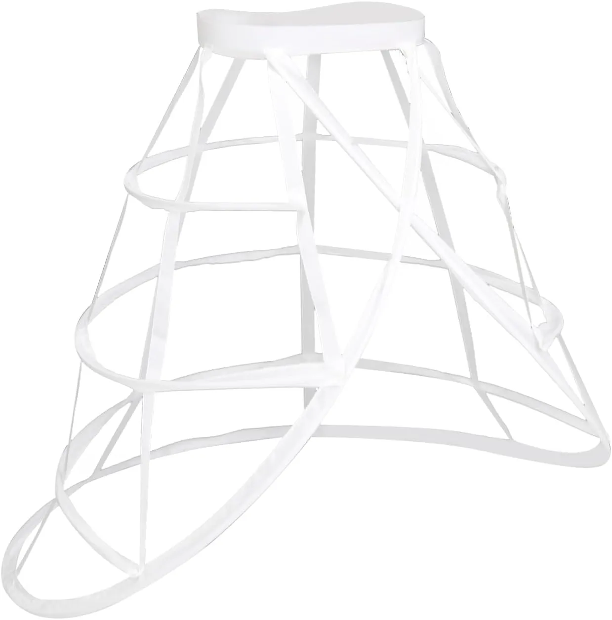 MYAYD Women's Fishbone hollowed Cross Birdcage Hoop Skirt Brace Lolita Half length Petticoat Pannier