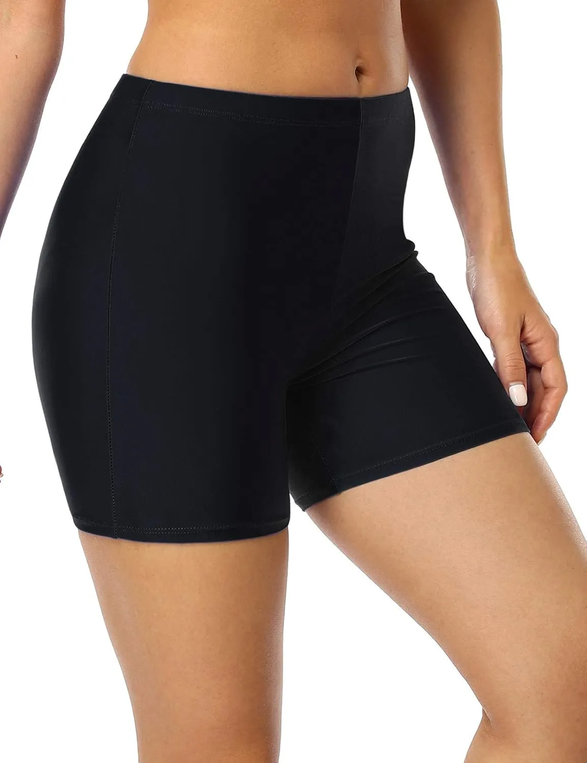 Mycoco Women's Long Bike Swim Shorts UPF 50  Swim Bottom Multi-Functional Board Shorts Rash Guard