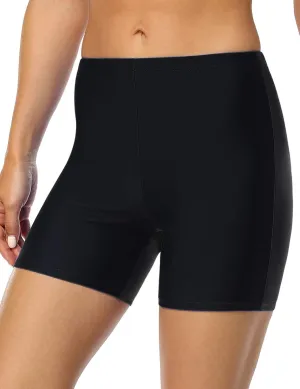 Mycoco Women's Long Bike Swim Shorts UPF 50  Swim Bottom Multi-Functional Board Shorts Rash Guard