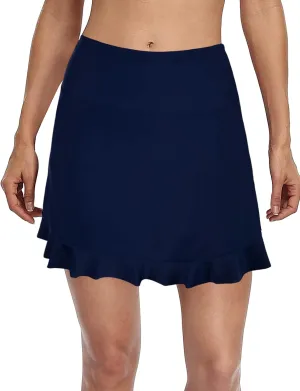Mycoco Women's Long Swim Skirt UV 50  High Waist Swim Bottom Multi-Purpose Athletic Sports Tankini Bottom