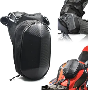 MZS Motorcycle Tank Bag, 4.5L Expandable Hard Shell Drop Leg Bag Thigh Waist Pack for Men Women, Muti-functions Waterproof Magnets Storage Bag Fit Motorbike Street Enduro Sport Adventure E-bike Bike