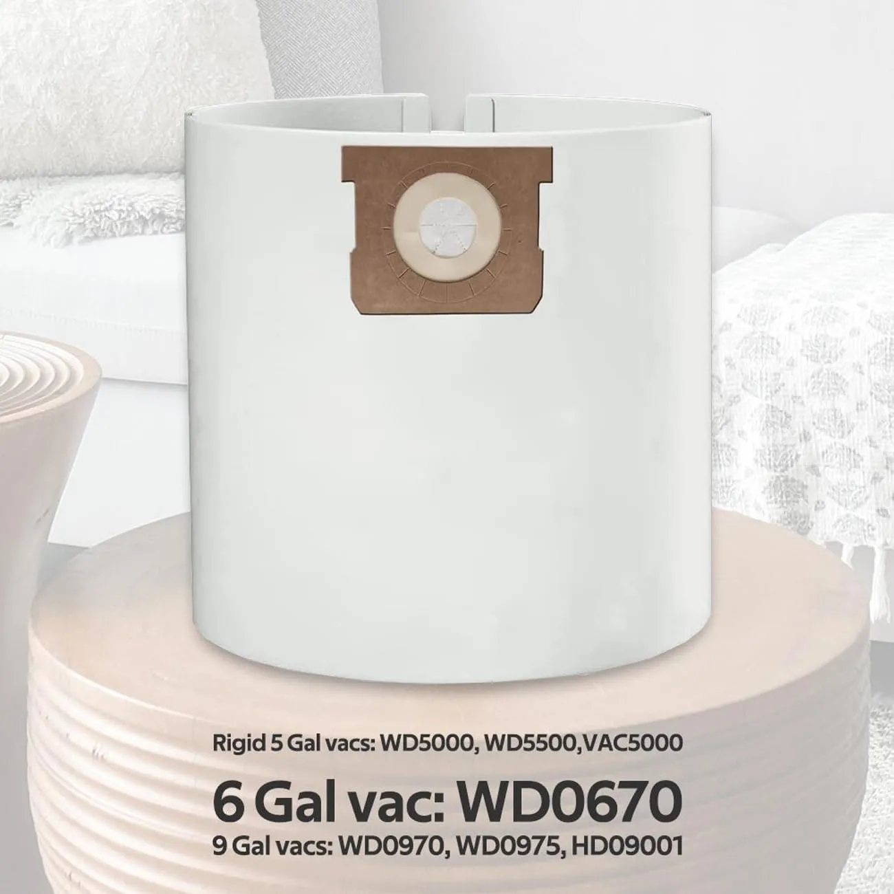 MZY LLC 12 Pack VF3503 Size b Vacuum Bags Compatible with Ridgid 6 to 9 Gallon Wet Dry Vacs, VF3503 High Efficiency Dust Bags, Vacuum Bags for Ridgid