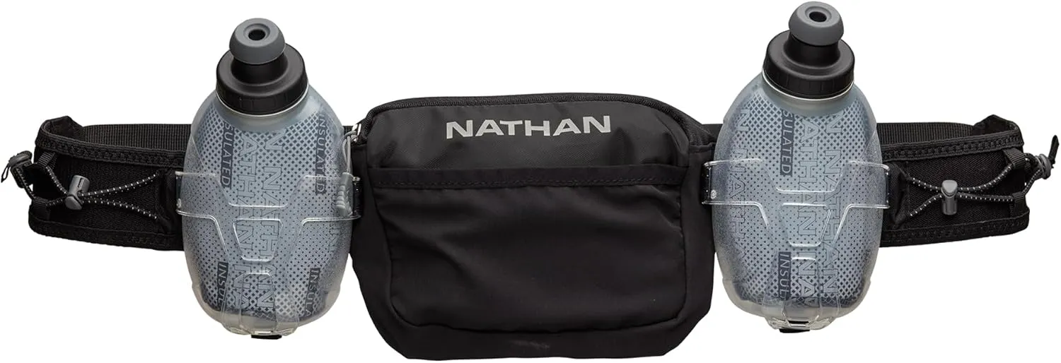 Nathan Hydration Running Belt with Flasks and Storage Pockets. Trail Mix Plus.
