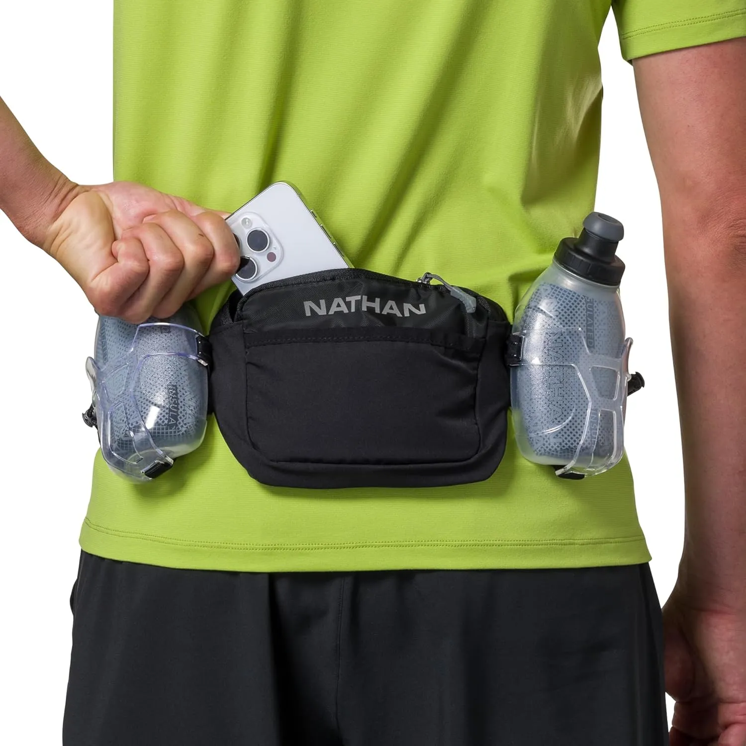 Nathan Hydration Running Belt with Flasks and Storage Pockets. Trail Mix Plus.