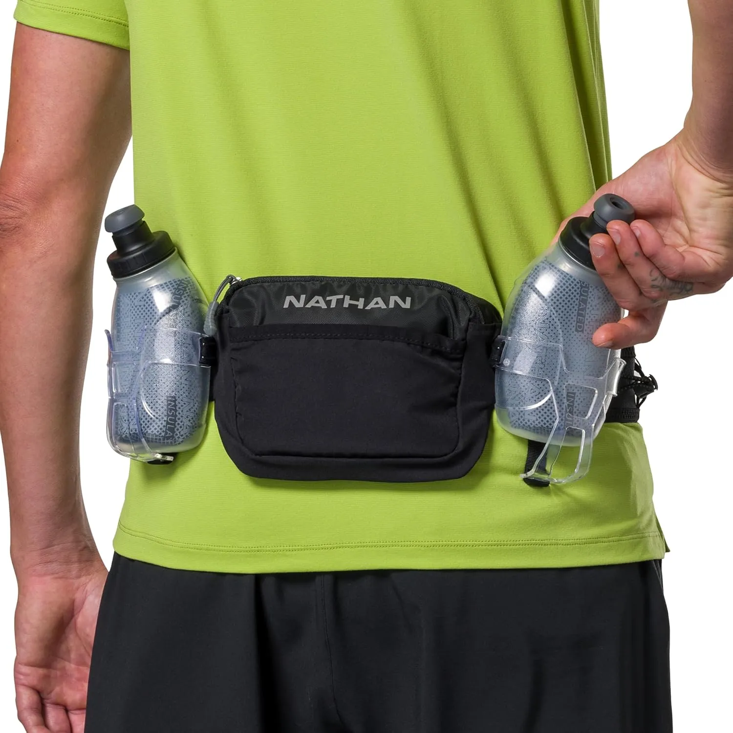 Nathan Hydration Running Belt with Flasks and Storage Pockets. Trail Mix Plus.