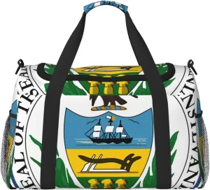 National Emblem Of Pennsylvania Travel Duffel Bag Large Foldable Waterproof Overnight Bag For Beach Swim Bags Pool Sports Gym