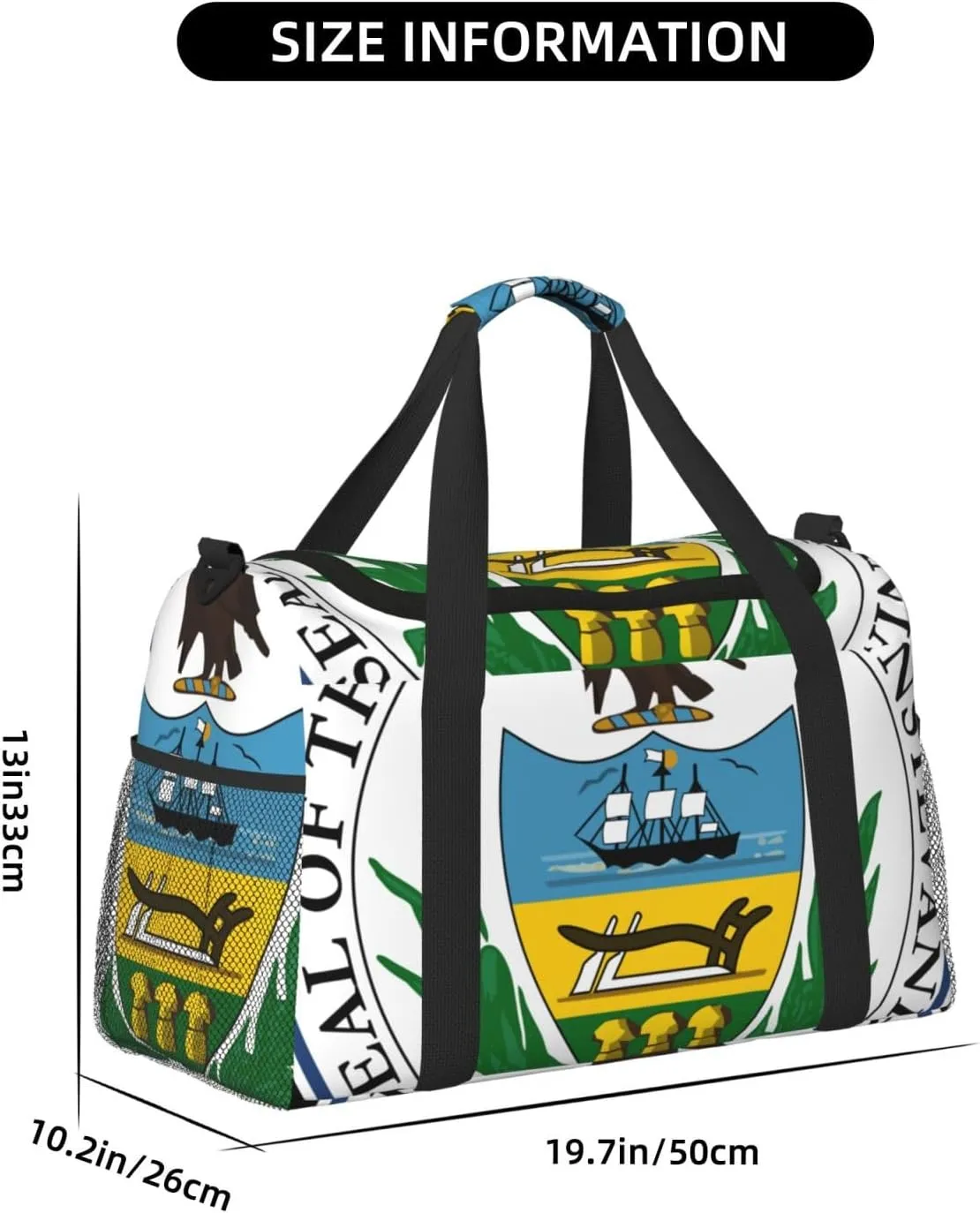 National Emblem Of Pennsylvania Travel Duffel Bag Large Foldable Waterproof Overnight Bag For Beach Swim Bags Pool Sports Gym