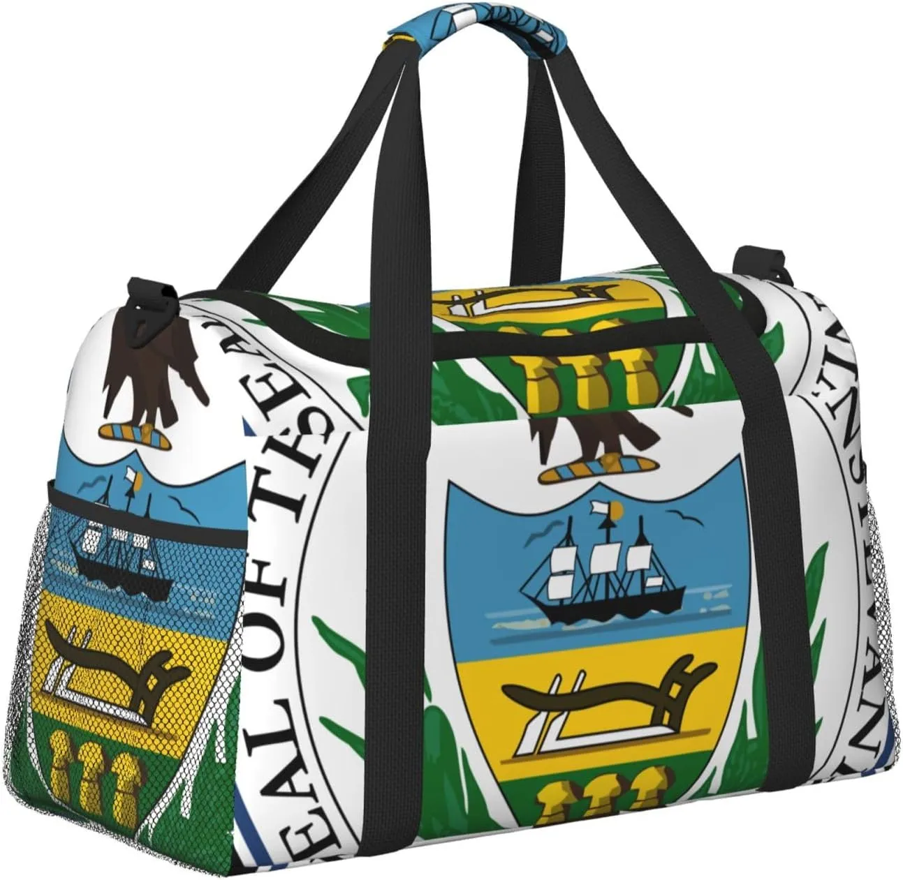 National Emblem Of Pennsylvania Travel Duffel Bag Large Foldable Waterproof Overnight Bag For Beach Swim Bags Pool Sports Gym