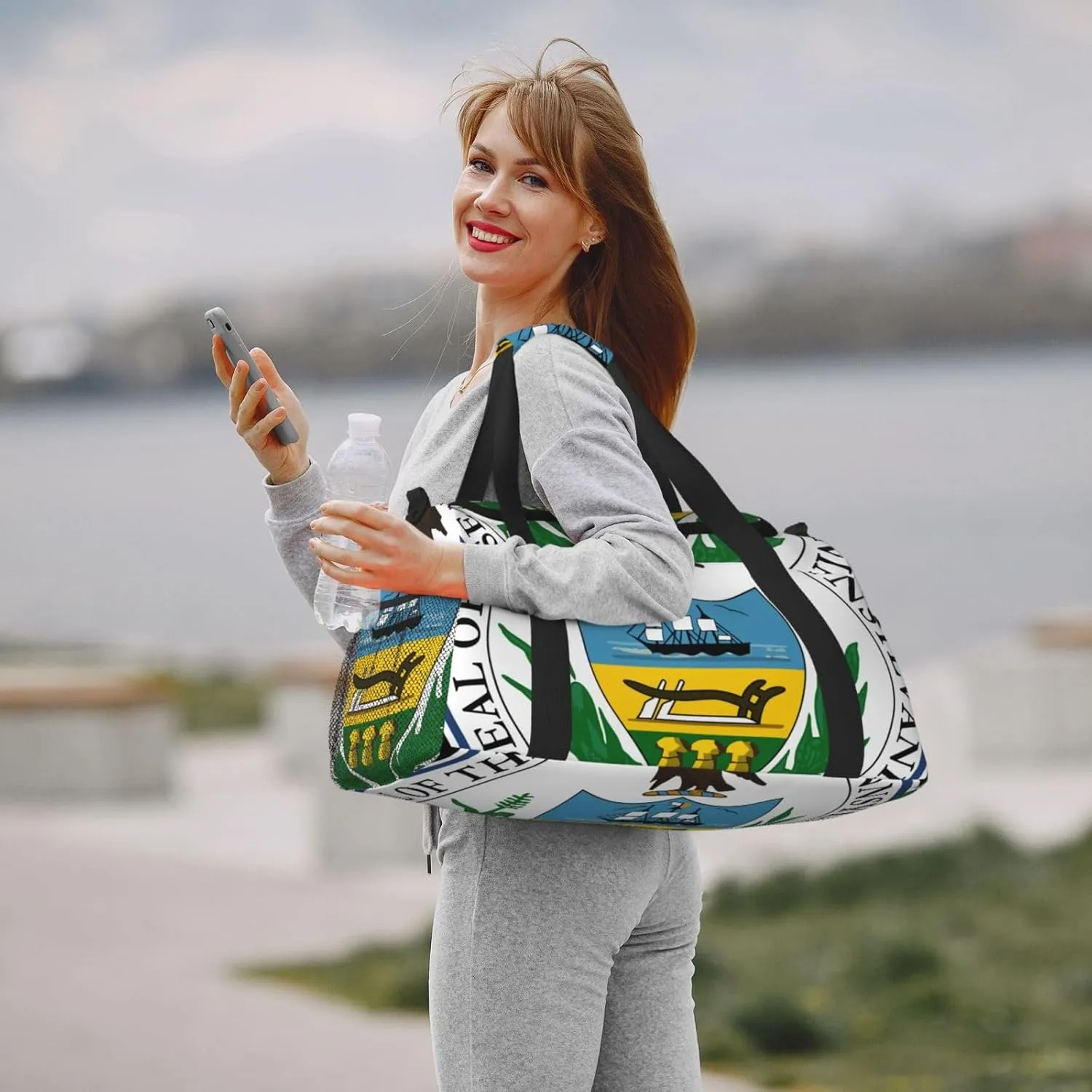 National Emblem Of Pennsylvania Travel Duffel Bag Large Foldable Waterproof Overnight Bag For Beach Swim Bags Pool Sports Gym