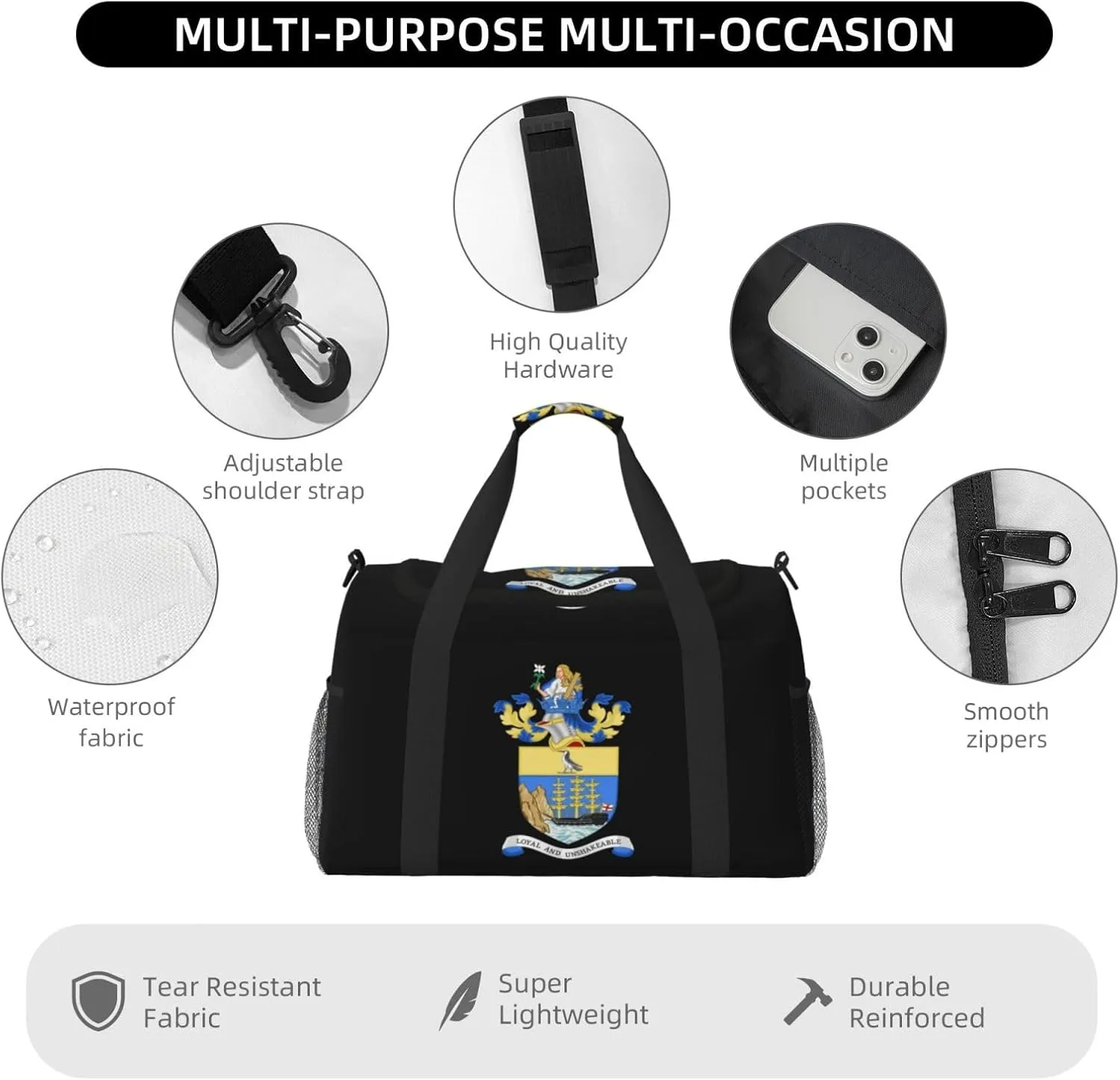 National Emblem Of Saint Helena Travel Duffel Bag Large Foldable Waterproof Overnight Bag For Beach Swim Bags Pool Sports Gym