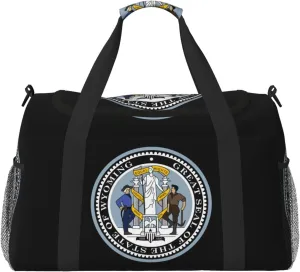 National Emblem Of Wyoming Travel Duffel Bag Large Foldable Waterproof Overnight Bag For Beach Swim Bags Pool Sports Gym