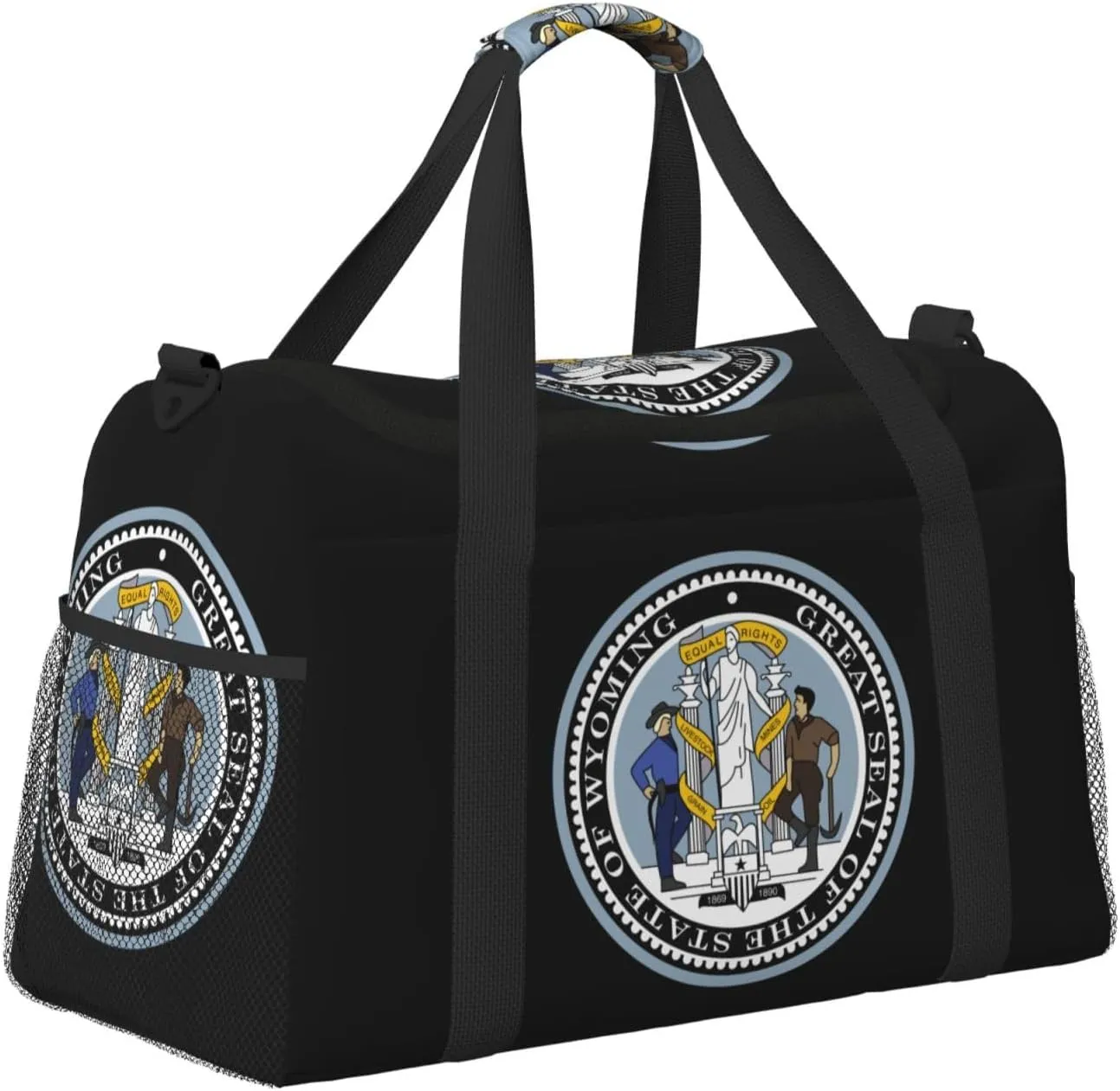 National Emblem Of Wyoming Travel Duffel Bag Large Foldable Waterproof Overnight Bag For Beach Swim Bags Pool Sports Gym