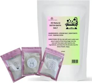 Natural Bath Detox Heavy Metal Detox Bath Helps with congnitive Delays in Kids No Measuring Required Remove Heavy Metal from Body Remove toxins Epsom Salt, Healing Clay Aluminum Free Baking soda 4lb