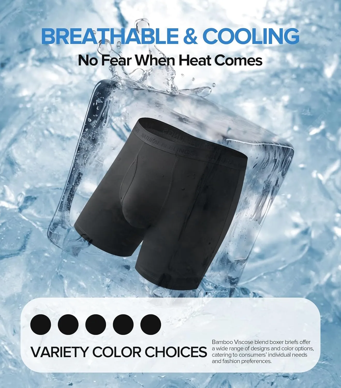 Natural Feelings Men's Underwear Viscose from Bamboo Boxer Briefs Underwear Pack for Men