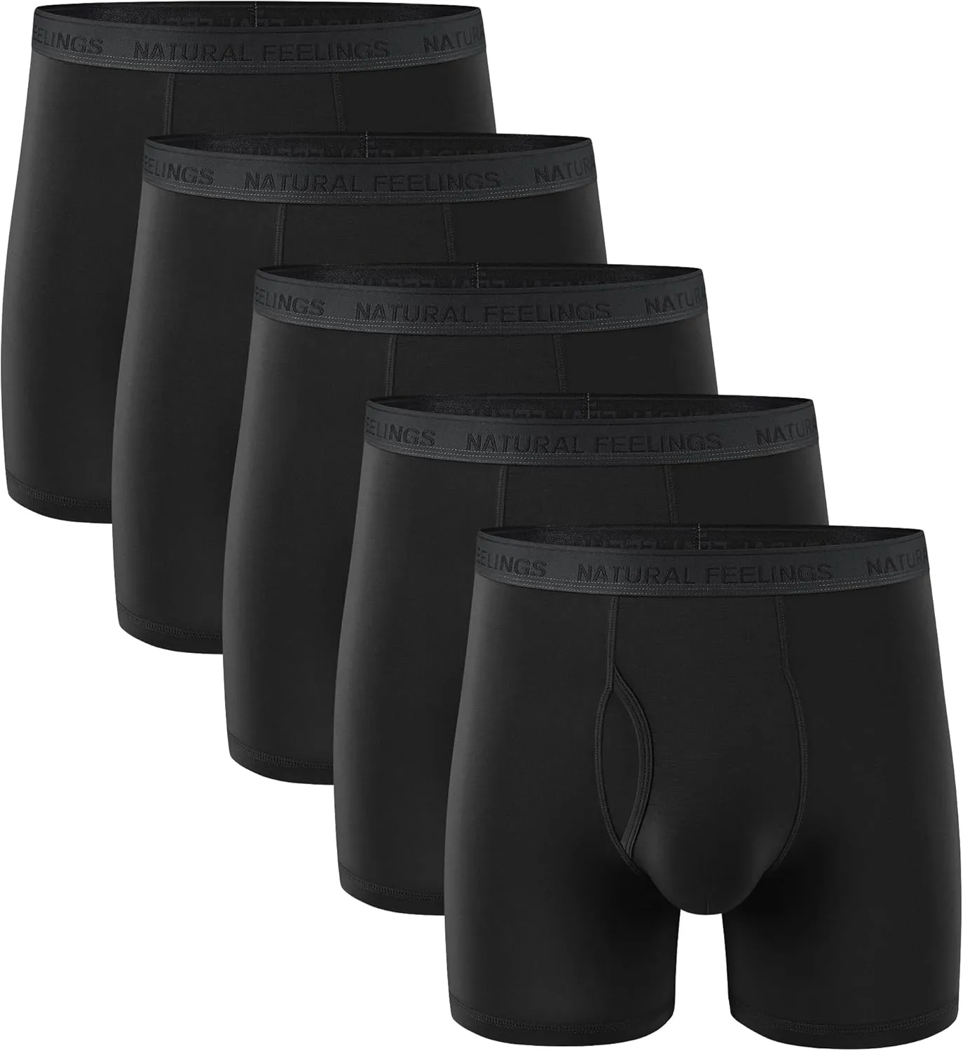 Natural Feelings Men's Underwear Viscose from Bamboo Boxer Briefs Underwear Pack for Men