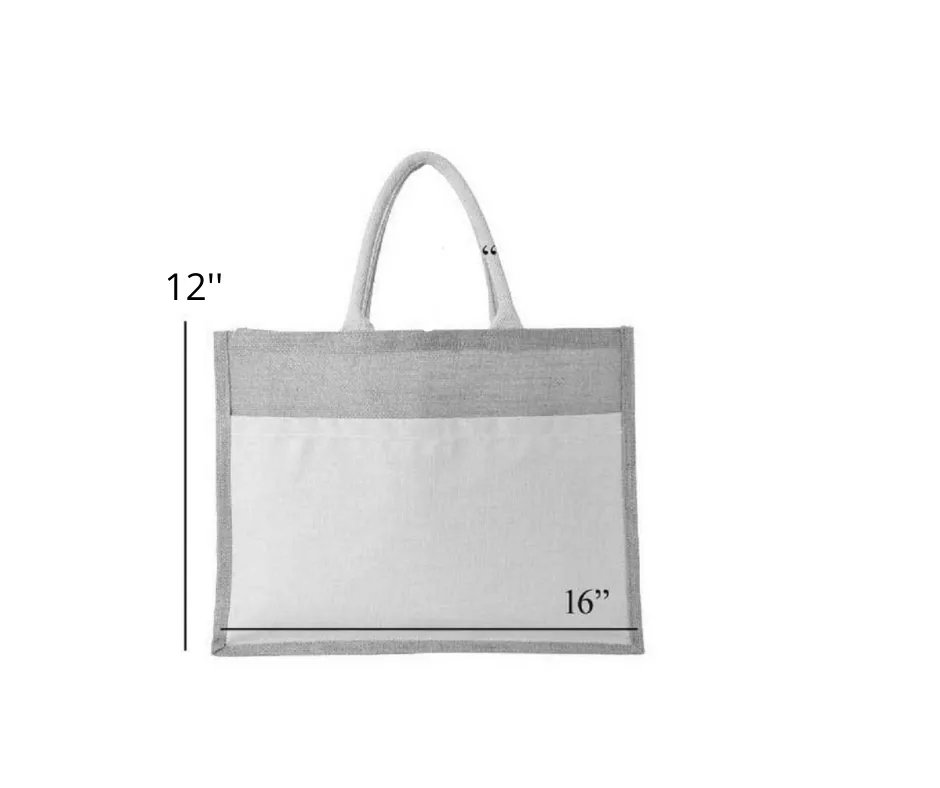 Natural Jute bag with print design (Set of 2)