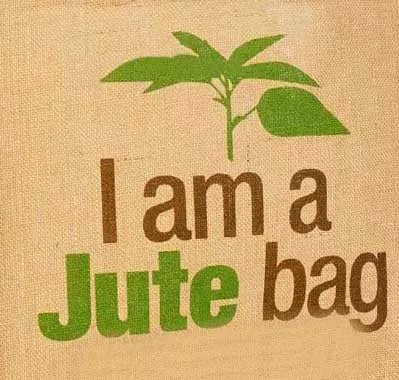 Natural Jute bag with print design (Set of 2)