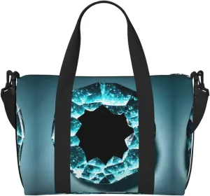 Natural Stone Crystals Travel Duffel Bag Tote Carry On Luggage Bag Water Resistant Weekender Overnight Bags For Foldable