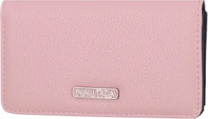 Nautica Seaside Slim Womens Wallet RFID Blocking Credit Card Holder, Coin Purse, Checkbook Organizer Clutch, Small Vegan Leather Wallet for Travel, Blush