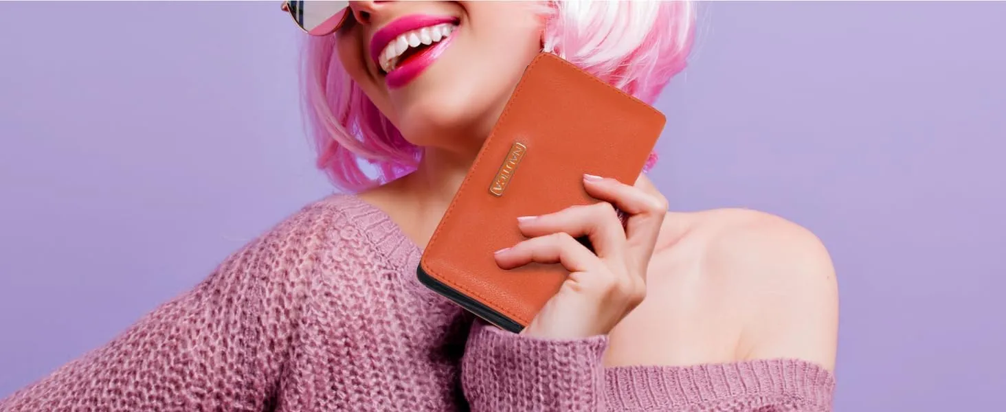 Nautica Seaside Slim Womens Wallet RFID Blocking Credit Card Holder, Coin Purse, Checkbook Organizer Clutch, Small Vegan Leather Wallet for Travel, Blush