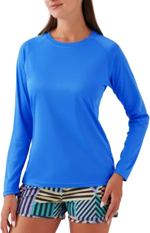 NAVISKIN Women's UPF 50  Sun Protection Long Sleeve Shirts Rash Guard Shirts Quick Dry Lightweight Hiking Shirts