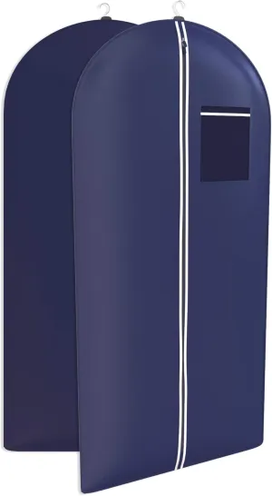 Navy Suit Garment Travel Bags - ID Tag Window, Heavy Duty, Lightweight, 48"