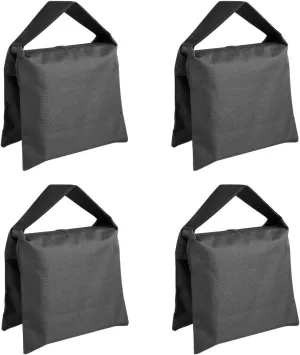 NEEWER Sandbags for Photography, 4 Pack Black Sand Bags for Weight Heavy Duty Sandbag for Light Stands Boom Arms Tripods