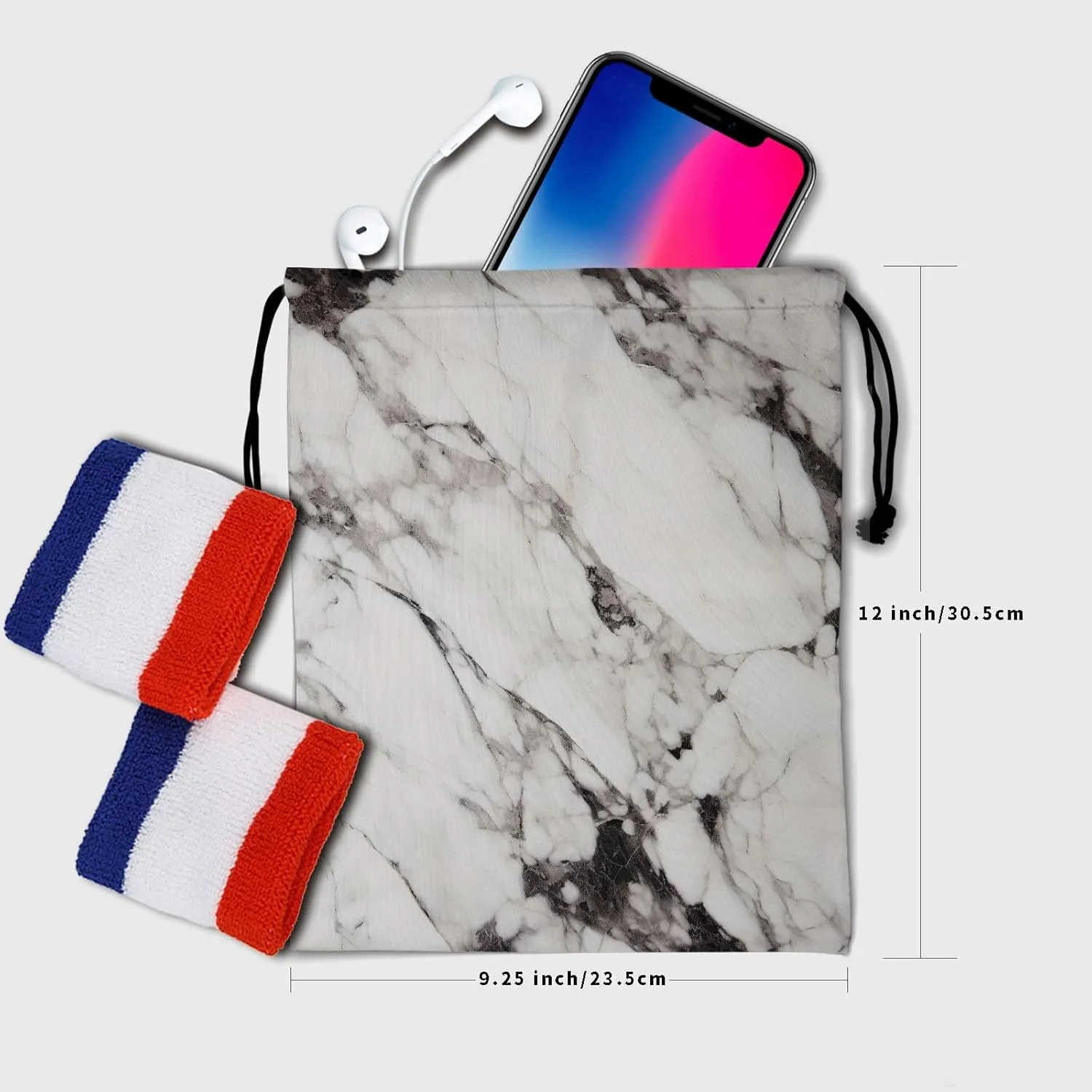 Nerxy Marble Gymnastics Grip Bag Marbles Drawstring Grip Bag Stone Gymnastics Pouch String Bag for Gym Sports Storage