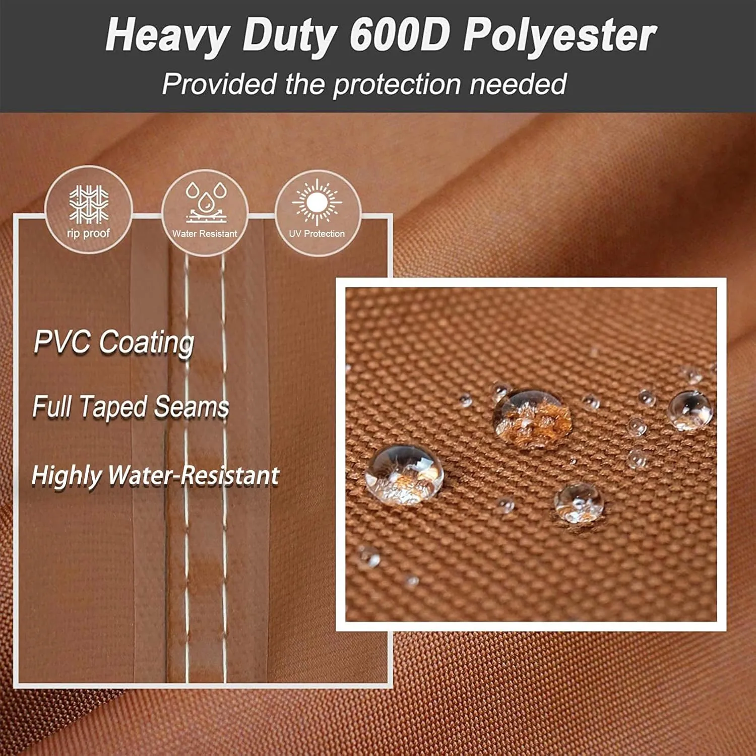 NettyPro Outdoor Patio Cushion Storage Bags 32 x 32 x 24 inch Water-Resistant Heavy Duty Small Storage Bag for Cushions, Brown