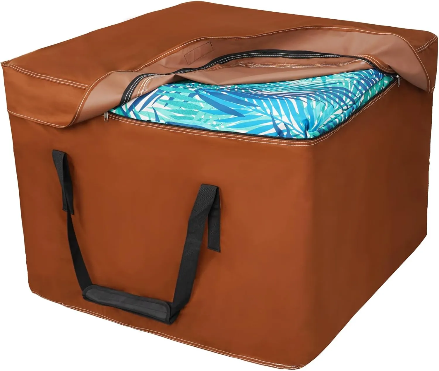 NettyPro Outdoor Patio Cushion Storage Bags 32 x 32 x 24 inch Water-Resistant Heavy Duty Small Storage Bag for Cushions, Brown