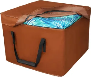 NettyPro Outdoor Patio Cushion Storage Bags 32 x 32 x 24 inch Water-Resistant Heavy Duty Small Storage Bag for Cushions, Brown