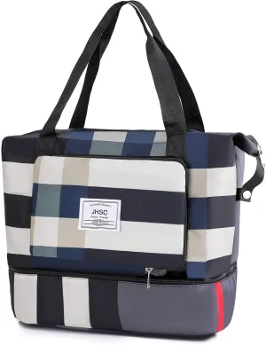New Foldable Travel Duffel Bag,Large Capacity Shoulder Bag or Tote Bag,Yoga Bag,Gym Bag,for Sports,Camping,Yoga, Black, Foldable Large capacity