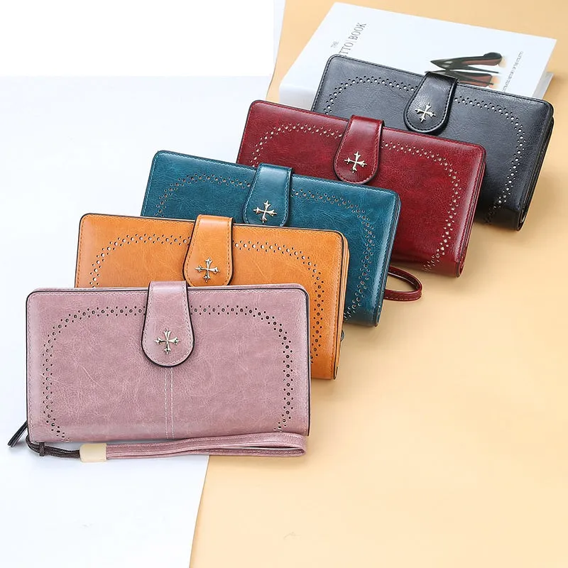 New Women Wallet Female Purse Leather Wallet Long Coin Purse Card