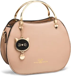 NICOLE & DORIS Women Crossbody Bag Round Handbag Shoulder Bags PU Leather Top Handle Bags Girls Messenger Bags Cute Handbag